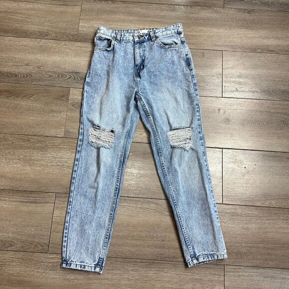 Refuge Jeans Size 5 Denim Mom Distressed Acid Wash Jeans Pants Washed Blue - Picture 1 of 6